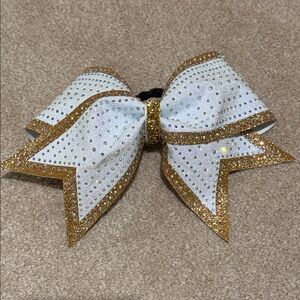 Glittering Gold and White Kids Hair Bow